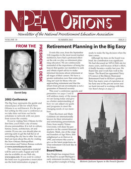 Newsletter of the National Preretirement Education Association Retirement Planning in the Big Easy