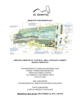 Request for Proposals Ohlone Greenway Natural