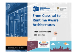 From Classical to Runtime Aware Architectures