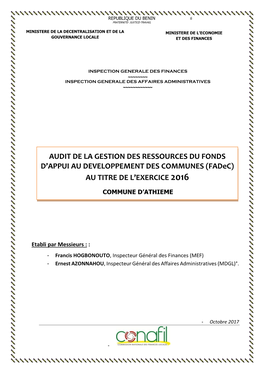 Athiémé Audit Fadec 2016