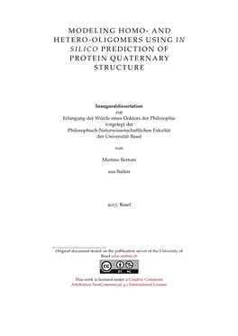 And Hetero-Oligomers Using in Silico Prediction of Protein Quaternary