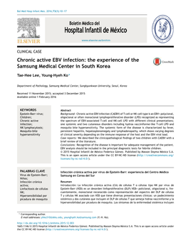 Chronic Active EBV Infection: the Experience of the Samsung Medical Center in South Korea 11