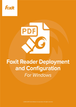 Foxit Reader Deployment and Configuration