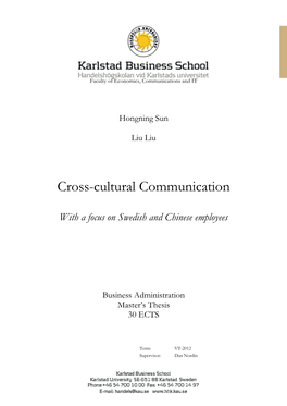 Cross-Cultural Communication