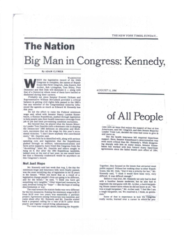 Of All People Big Man in Congress: Kennedy