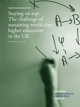 The Challenge of Sustaining World-Class Higher Education in the UK