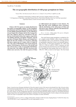 The Eco-Geographic Distribution of Wild Grape Germplasm in China