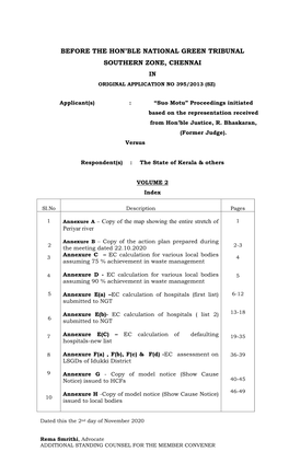 Before the Hon'ble National Green Tribunal Southern