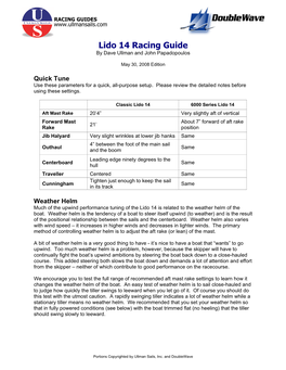 Lido 14 Racing Guide by Dave Ullman and John Papadopoulos