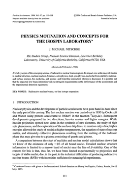 Physics Motivation and Concepts for the Isospin Laboratory*