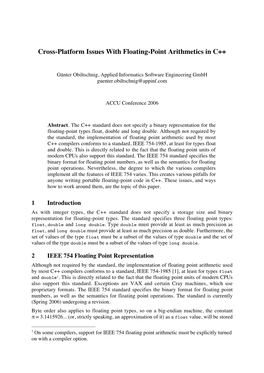 Cross-Platform Issues with Floating-Point Arithmetics in C++