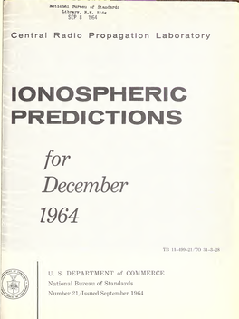 Ionospheric Predictions for December 1964