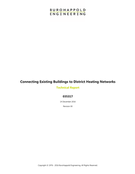 Connecting Existing Buildings to District Heating Networks Technical Report