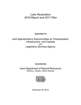 Lake Restoration 2010 Report and 2011 Plan