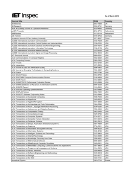 Inspecjournalslist-March 2015.Xlsx