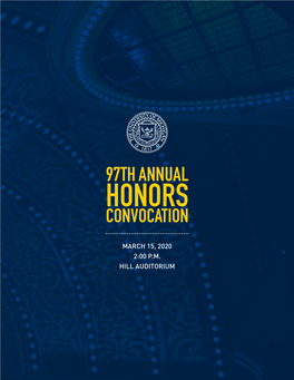 97Th Annual Honors Convocation