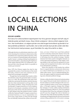 Local Elections in China