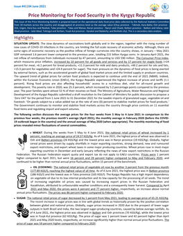 Price Monitoring for Food Security in the Kyrgyz Republic