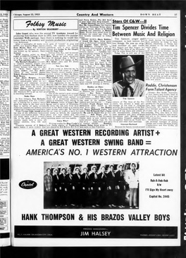 A Great Western Recording Artist+ a Great Western Swing Band Hank Thompson & His Brazos Valley Boys