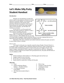 Let's Make Silly Putty Student Handout