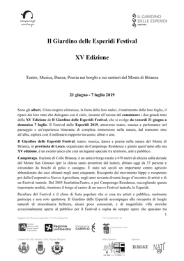 Il Giardino Delle Esperidi Festival 2019 C.S