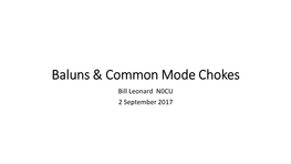 Baluns & Common Mode Chokes