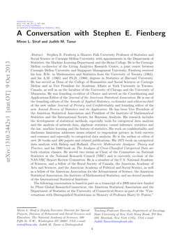 A Conversation with Stephen E. Fienberg 3