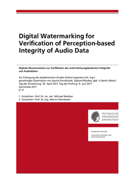 Digital Watermarking for Verification of Perception-Based Integrity of Audio