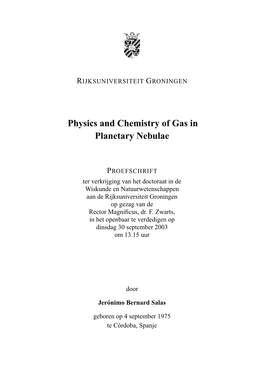 Physics and Chemistry of Gas in Planetary Nebulae