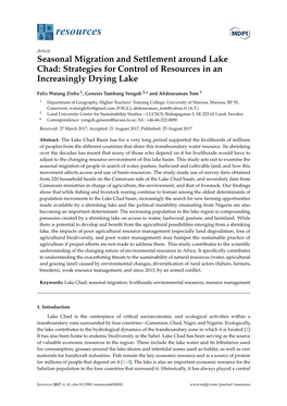 Seasonal Migration and Settlement Around Lake Chad: Strategies for Control of Resources in an Increasingly Drying Lake