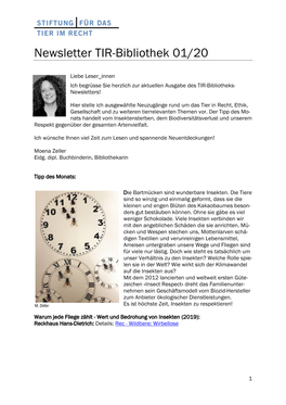 Newsletter TIR-Bibliothek 01/20