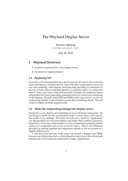 The Wayland Display Server