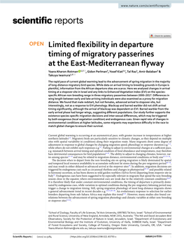 Limited Flexibility in Departure Timing of Migratory Passerines at the East