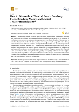 Broadway Flops, Broadway Money, and Musical Theater Historiography