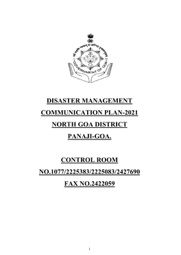 Disaster Management Communication Plan 2021 North