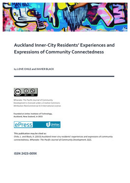 Auckland Inner-‐City Residents' Experiences and Expressions of Community Connectedness