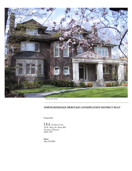 North Rosedale Heritage Conservation District Plan