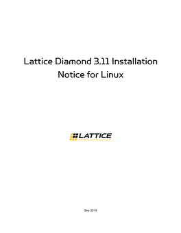 Lattice Diamond 3.11 Installation Notice for Linux