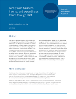 Family Cash Balances, Income, and Expenditures