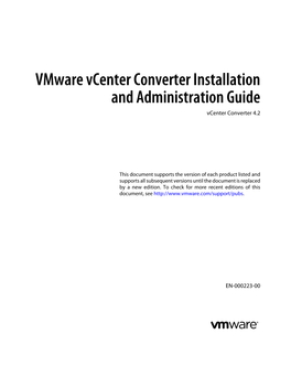 Vmware Vcenter Converter Installation and Administration Guide Vcenter Converter 4.2
