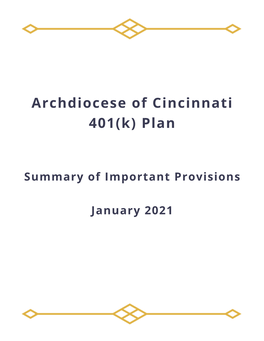 Archdiocese of Cincinnati 401(K) Plan