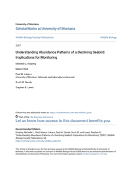 Understanding Abundance Patterns of a Declining Seabird: Implications for Monitoring