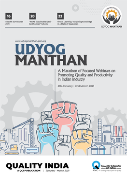 UDYOG MANTHAN a Marathon of Focused Webinars on Promoting Quality and Productivity in Indian Industry