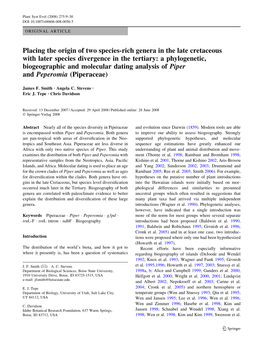 Placing the Origin of Two Species-Rich Genera in the Late Cretaceous With