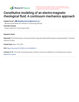 A Continuum Mechanics Approach