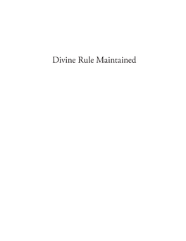 Divine Rule Maintained Studies on the Westminster Assembly Q Series Editors John R