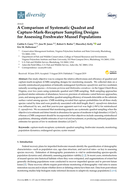 A Comparison of Systematic Quadrat and Capture-Mark-Recapture Sampling Designs for Assessing Freshwater Mussel Populations