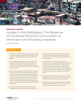 Nudges in the Marketplace: the Response of Household Electricity Consumption to Information and Monetary Incentives by Anant Sudarshan