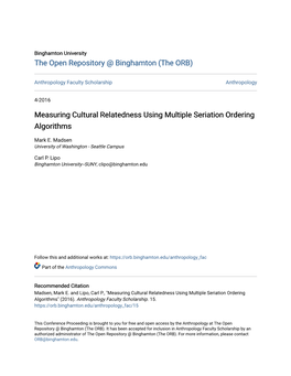 Measuring Cultural Relatedness Using Multiple Seriation Ordering Algorithms