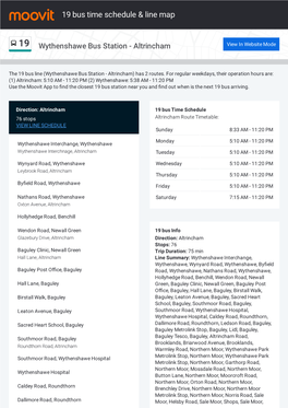 19 Bus Time Schedule & Line Route